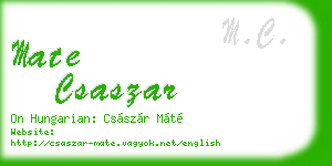 mate csaszar business card