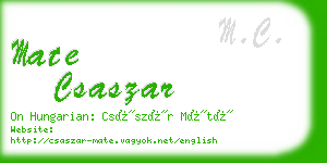 mate csaszar business card